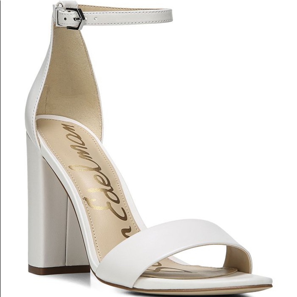 Sam Edelman White Yaro Ankle Strap Sandals/ Heels✨